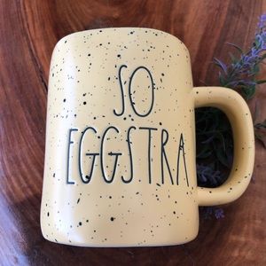 Rae Dunn "SO EGGSTRA" Speckled mug